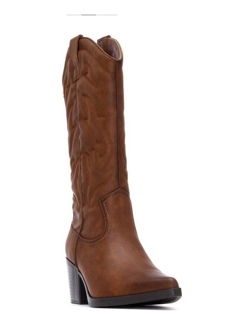 Bottes pour femme style cowboy Camel - Kiabi