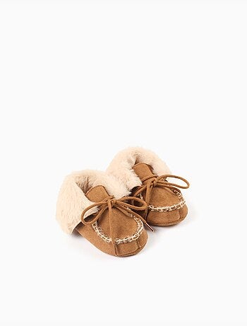Bottes pré-marche avec doublure en peluche douce synthétique