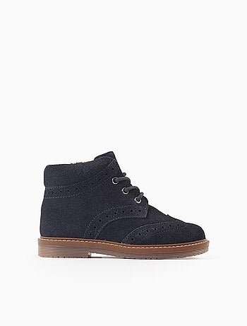 Bottes richelieu en daim à lacets