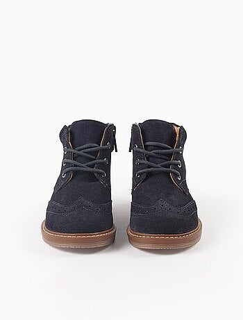 Bottes richelieu en daim à lacets