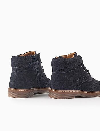 Bottes richelieu en daim à lacets