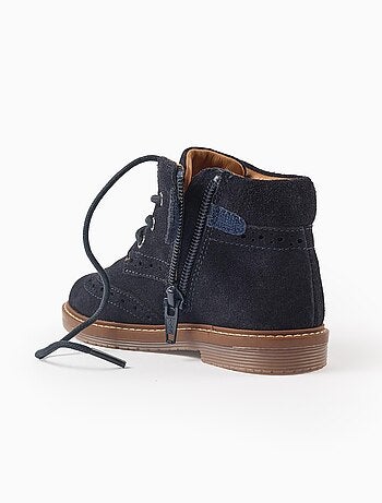 Bottes richelieu en daim à lacets