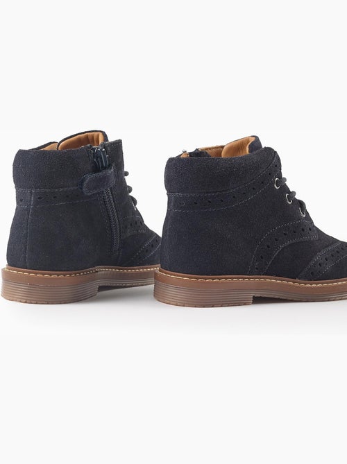 Bottes richelieu en daim à lacets - Kiabi