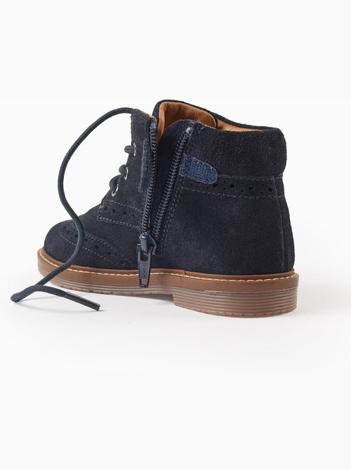 Bottes richelieu en daim à lacets - Kiabi