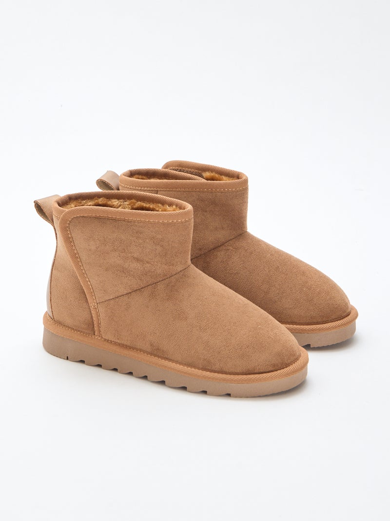 Bottes style sudédois en ubuck Marron - Kiabi