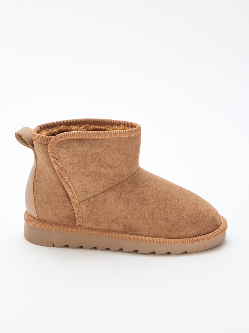 Bottes style sudédois en ubuck Marron - Kiabi