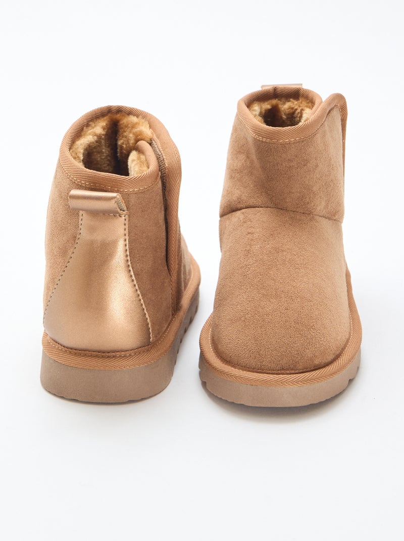 Bottes style sudédois en ubuck Marron - Kiabi