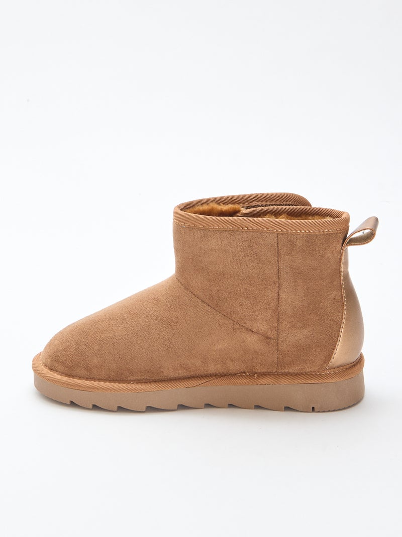 Bottes style sudédois en ubuck Marron - Kiabi