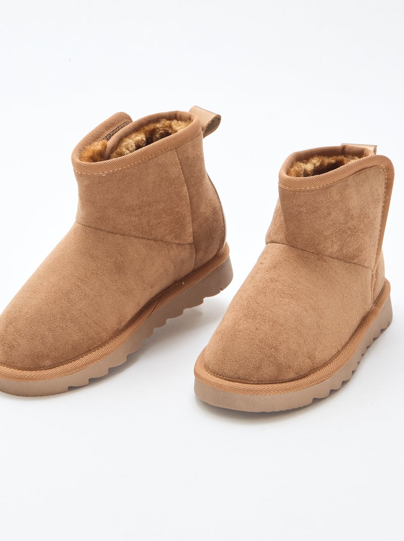 Bottes style sudédois en ubuck Marron - Kiabi