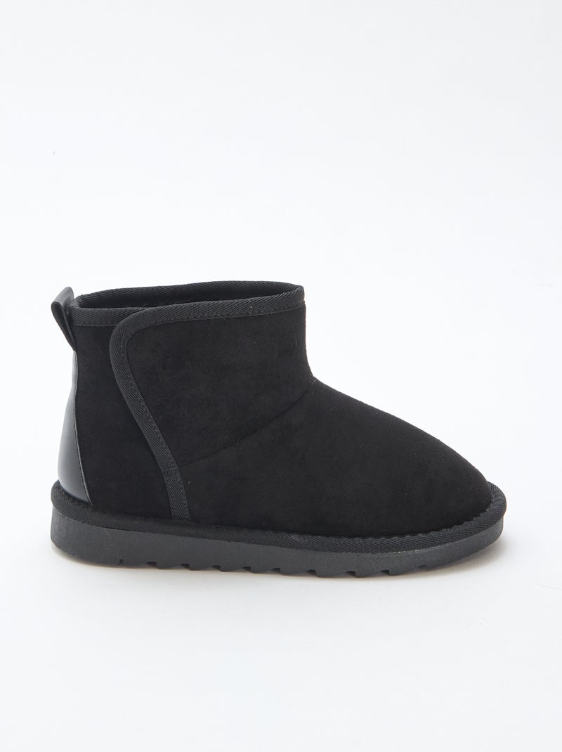 Bottes style sudédois en ubuck Noir - Kiabi