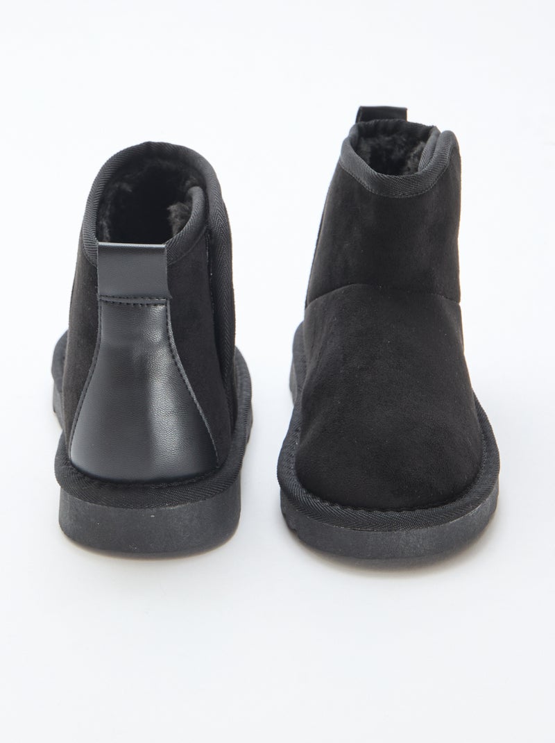 Bottes style sudédois en ubuck Noir - Kiabi