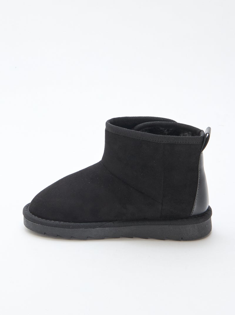 Bottes style sudédois en ubuck Noir - Kiabi