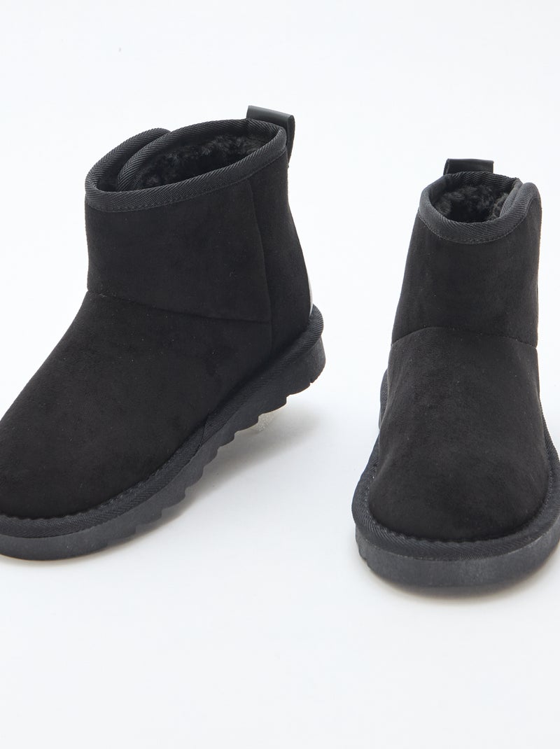 Bottes style sudédois en ubuck Noir - Kiabi