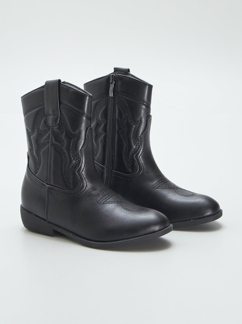 Bottes style western noir - Kiabi