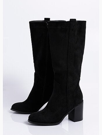 Bottes suédine bout rond thème western - afibel