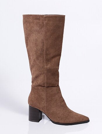Bottes suédine pointues à talon - AFIBEL