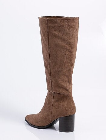 Bottes suédine pointues à talon - AFIBEL