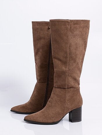 Bottes suédine pointues à talon - AFIBEL