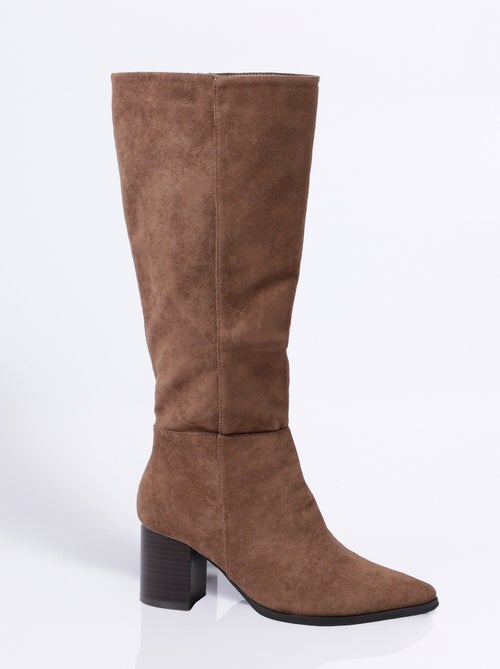 Bottes suédine pointues à talon - AFIBEL - Kiabi