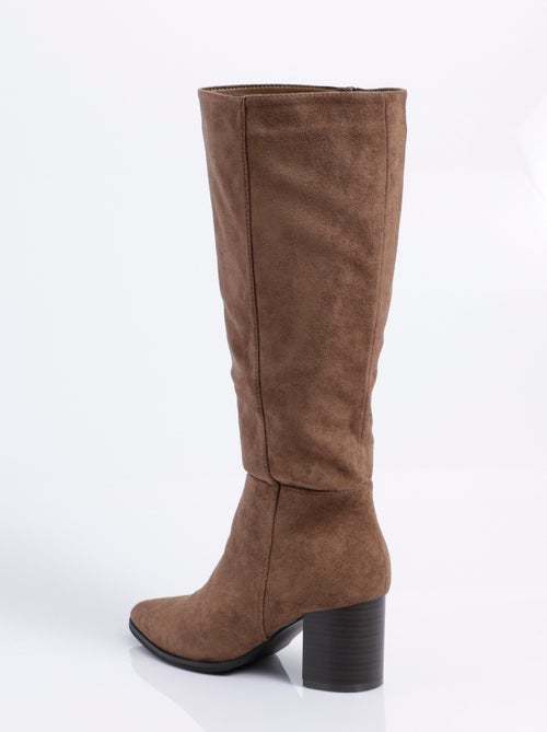 Bottes suédine pointues à talon - AFIBEL - Kiabi