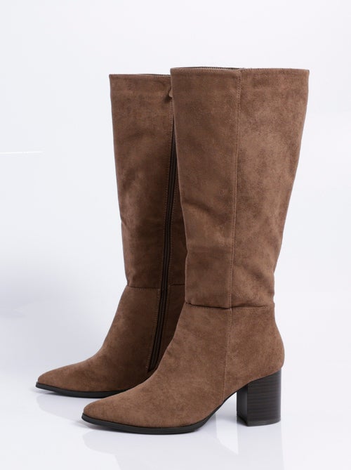 Bottes suédine pointues à talon - AFIBEL - Kiabi