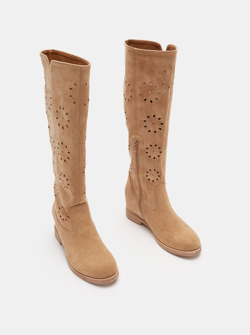 Bottes tige ajourée BATA Beige - Kiabi