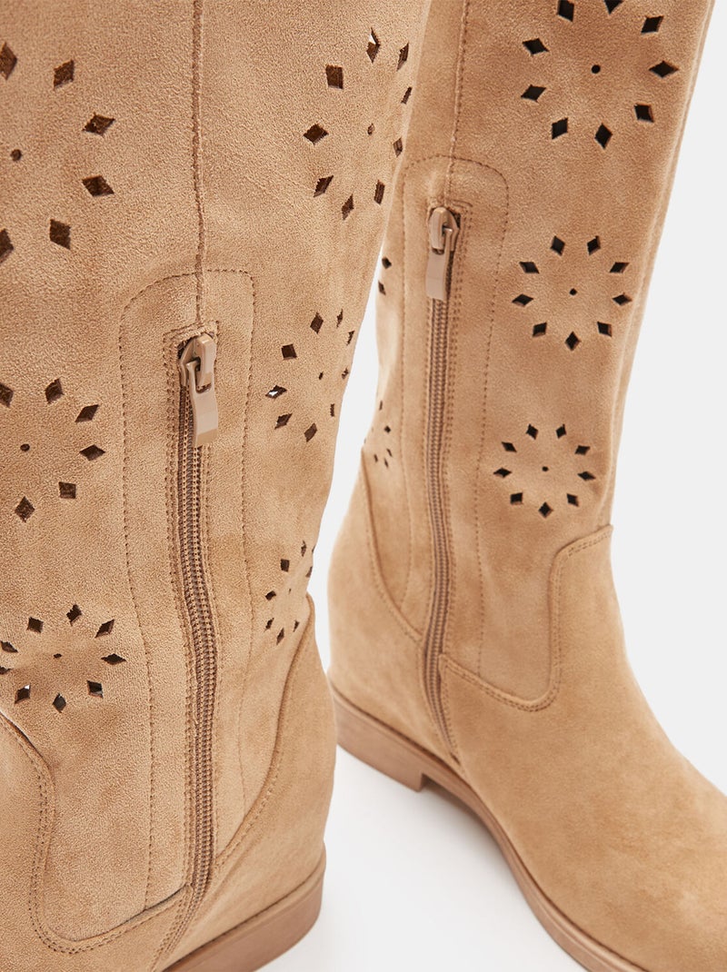 Bottes tige ajourée BATA Beige - Kiabi