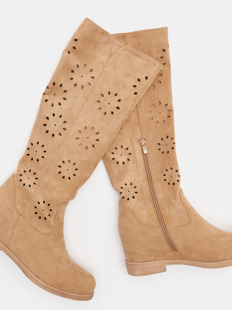 Bottes tige ajourée BATA Beige - Kiabi