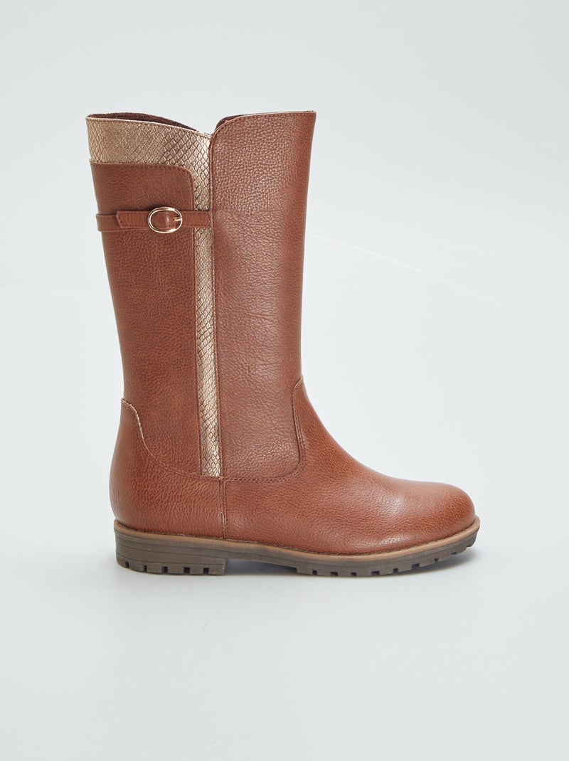 Bottes type cavalière Beige - Kiabi
