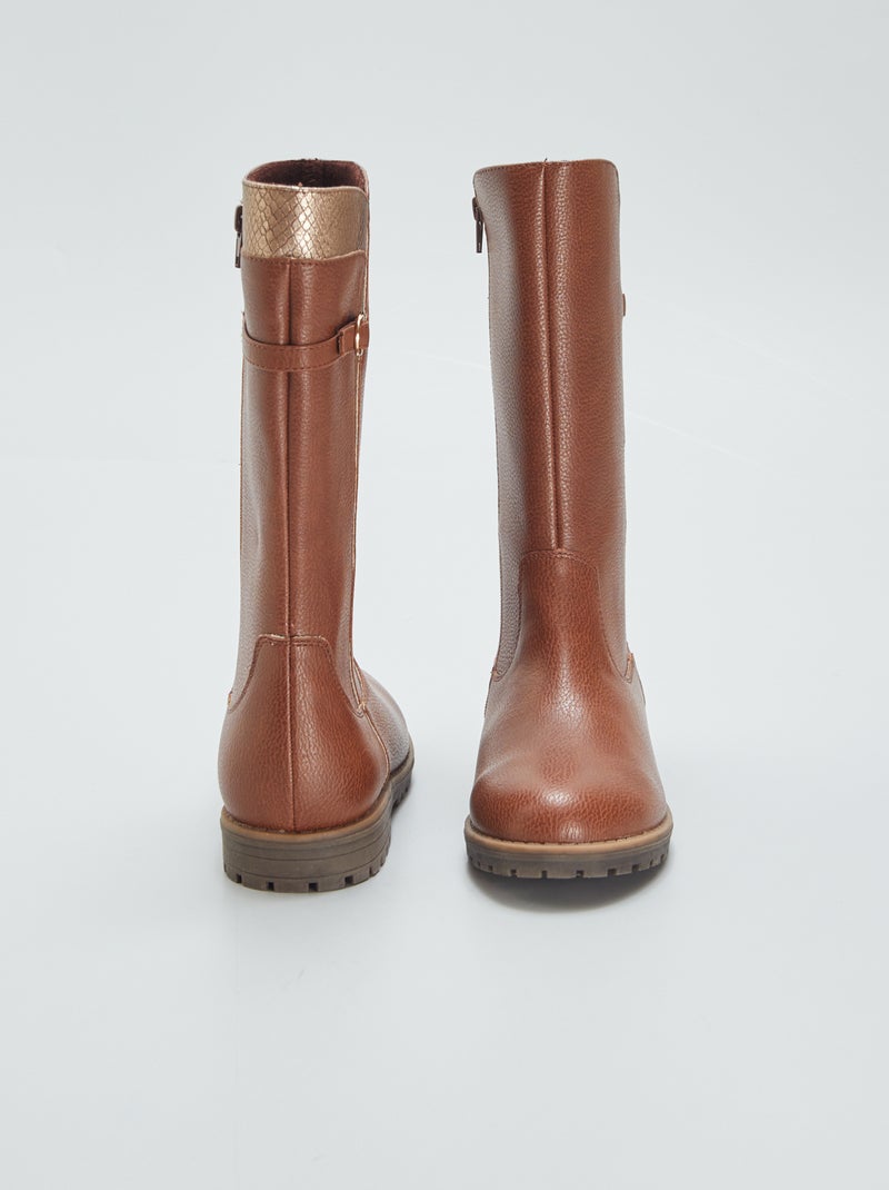 Bottes type cavalière Beige - Kiabi