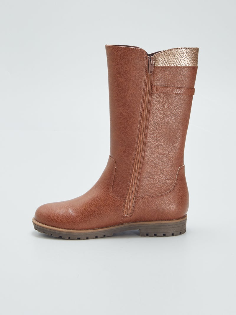 Bottes type cavalière Beige - Kiabi