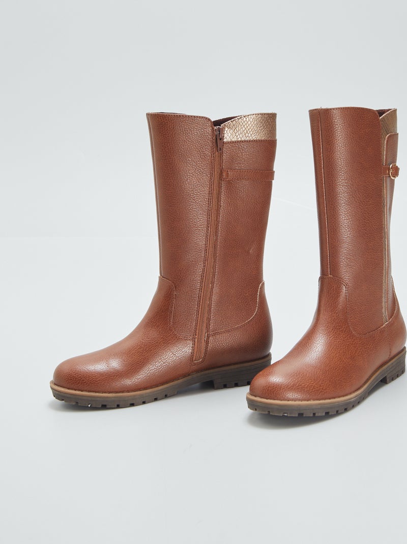 Bottes type cavalière Beige - Kiabi