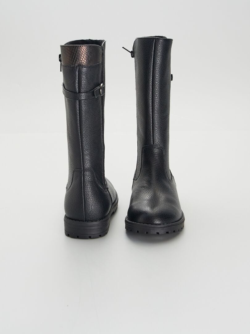 Bottes Cavalier Cuir Noir Jockey UK - Taille Enfants 11 UK - Neuves En Boîte
