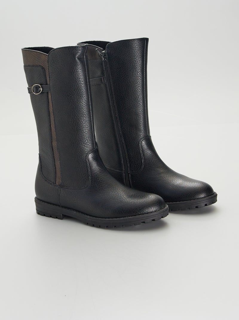 Bottes type cavalière Noir - Kiabi