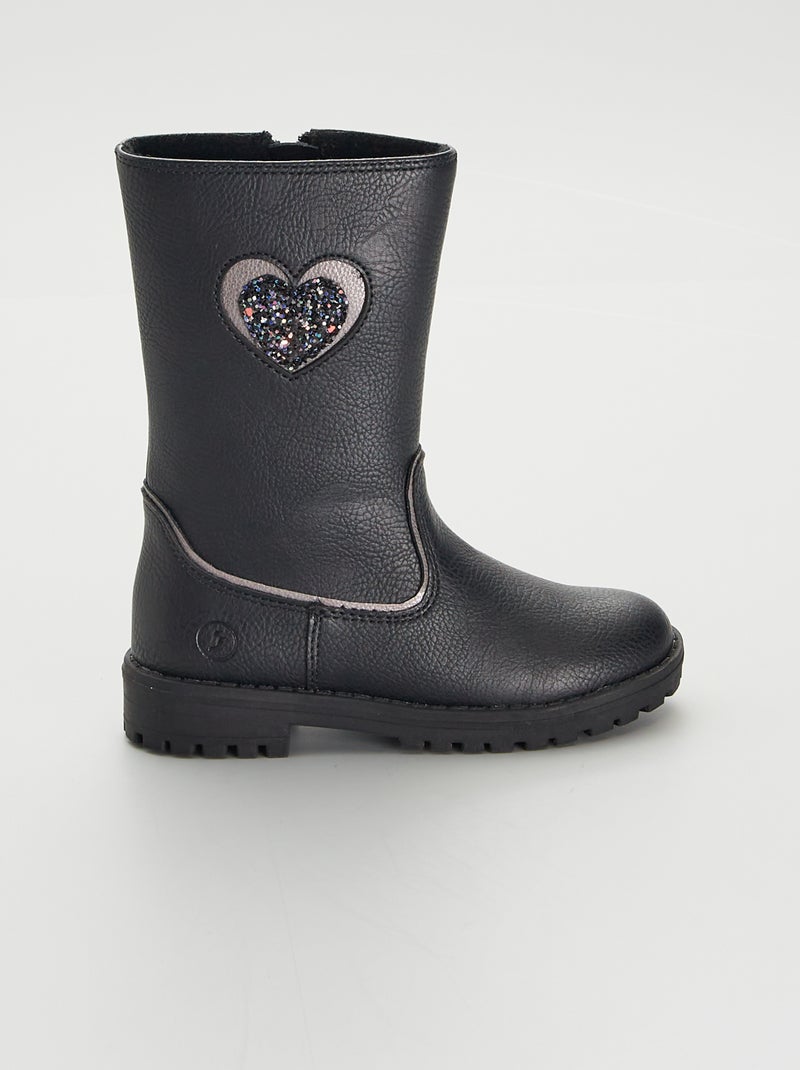 Bottes type cavalière Noir - Kiabi