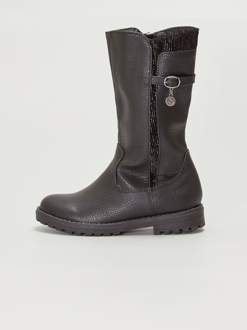 Bottes type cavalière Noir - Kiabi