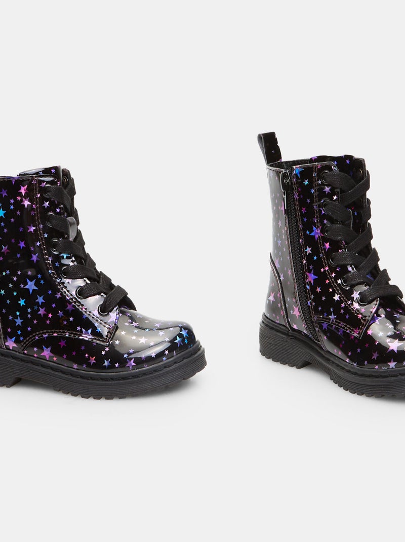 Bottes vernies avec étoiles BATA Noir - Kiabi