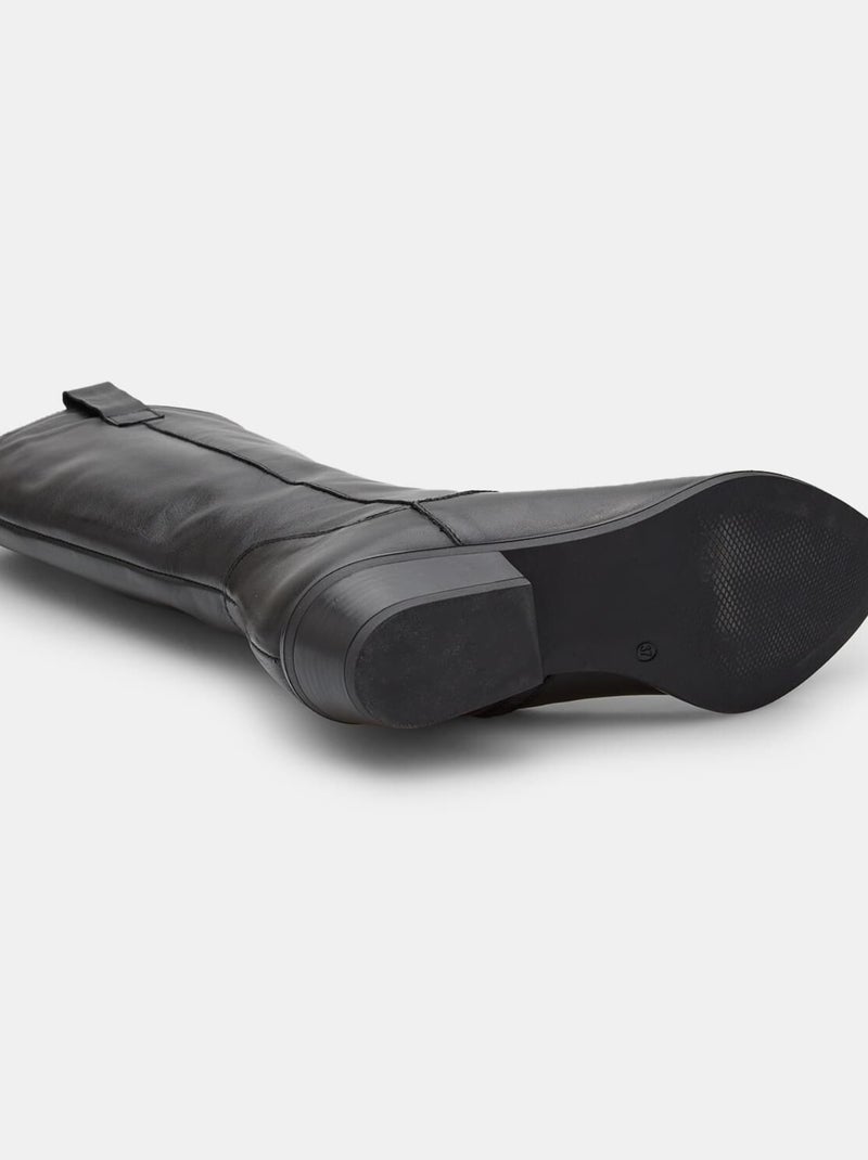 Bottes Western confortables  BATA en cuir Noir - Kiabi