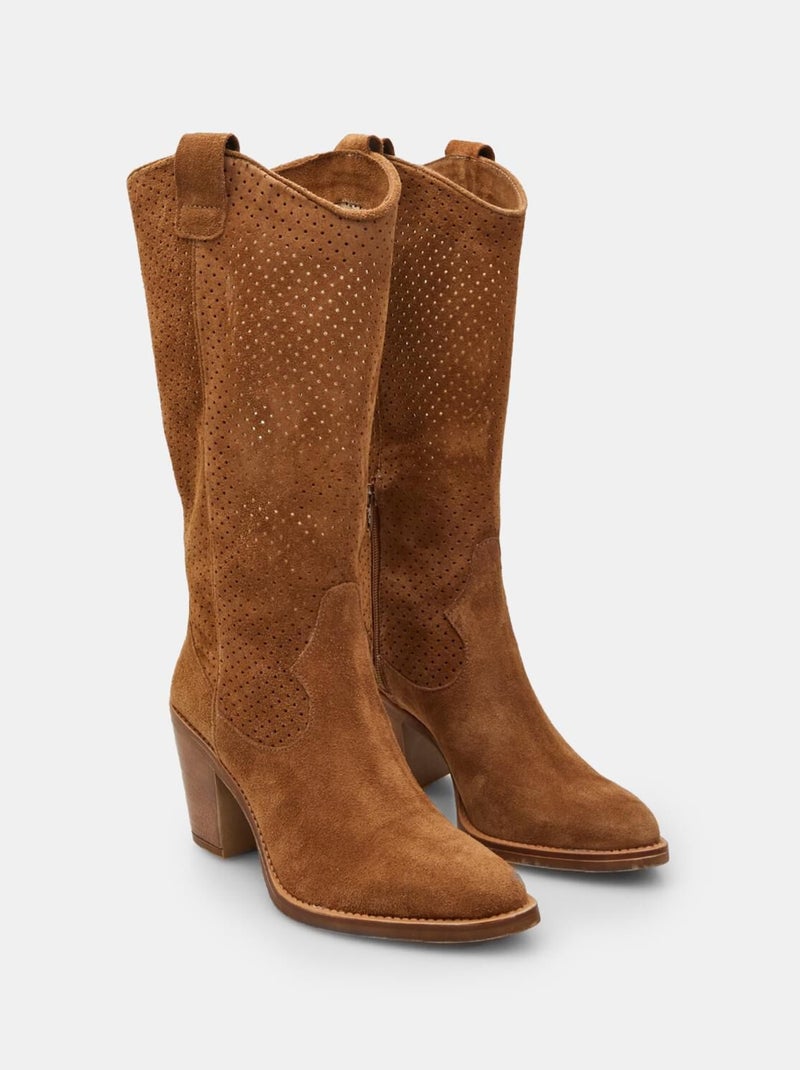 Bottes Western en daim confortables  BATA Bronze - Kiabi