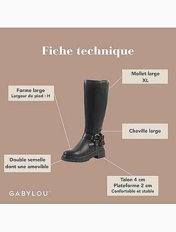 Bottes XL à mollet large - Modèle Angelina