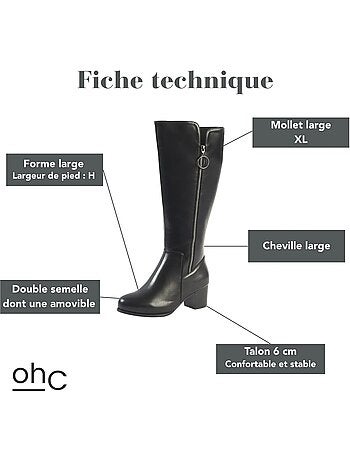 Bottes XL à mollet large - Modèle Pomelo