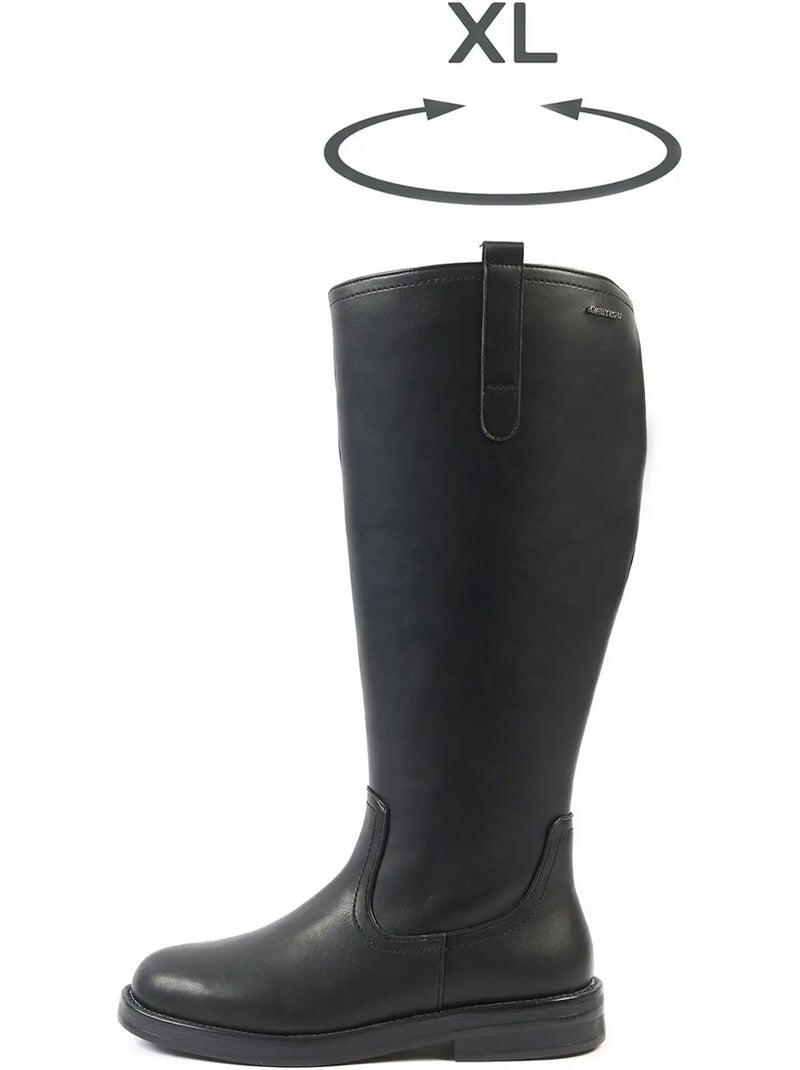 Bottes XL pour mollets larges - Modèle Isabelle Noir Noir - Kiabi