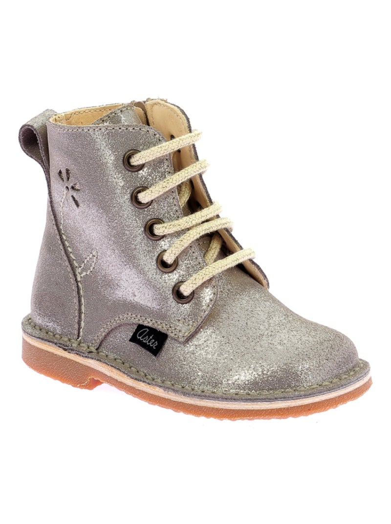 Bottillons Cuir Abotine Aster Beige - Kiabi