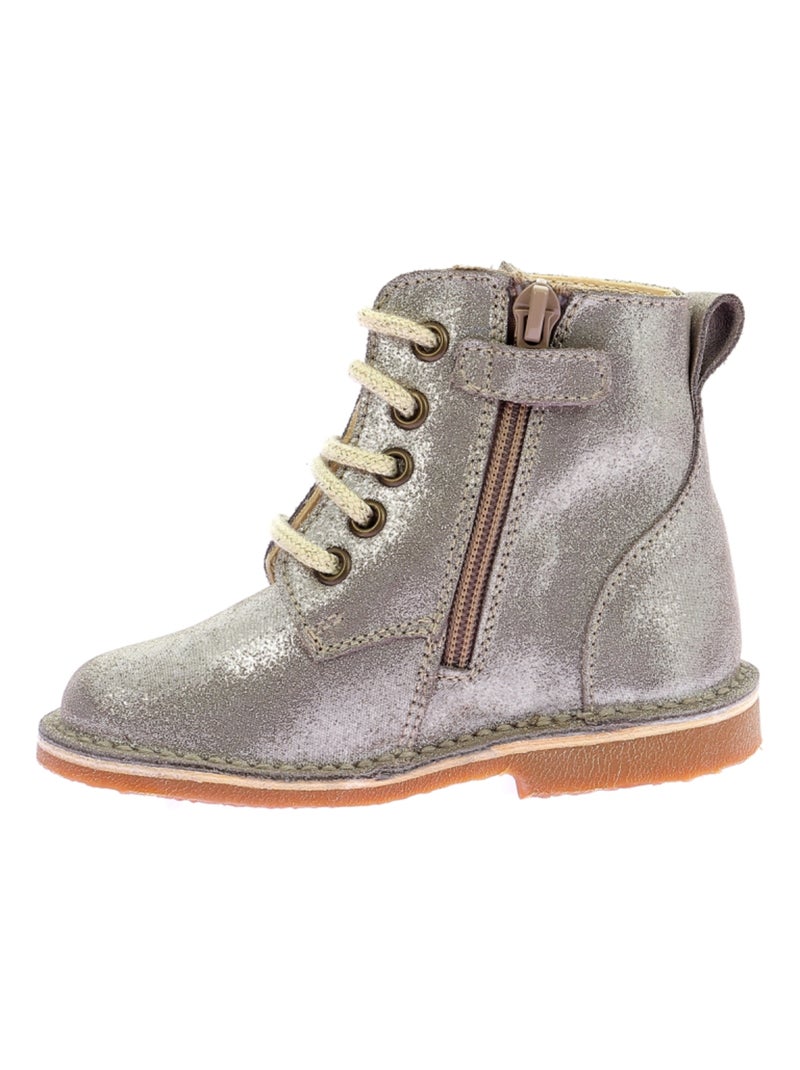 Bottillons Cuir Abotine Aster Beige - Kiabi