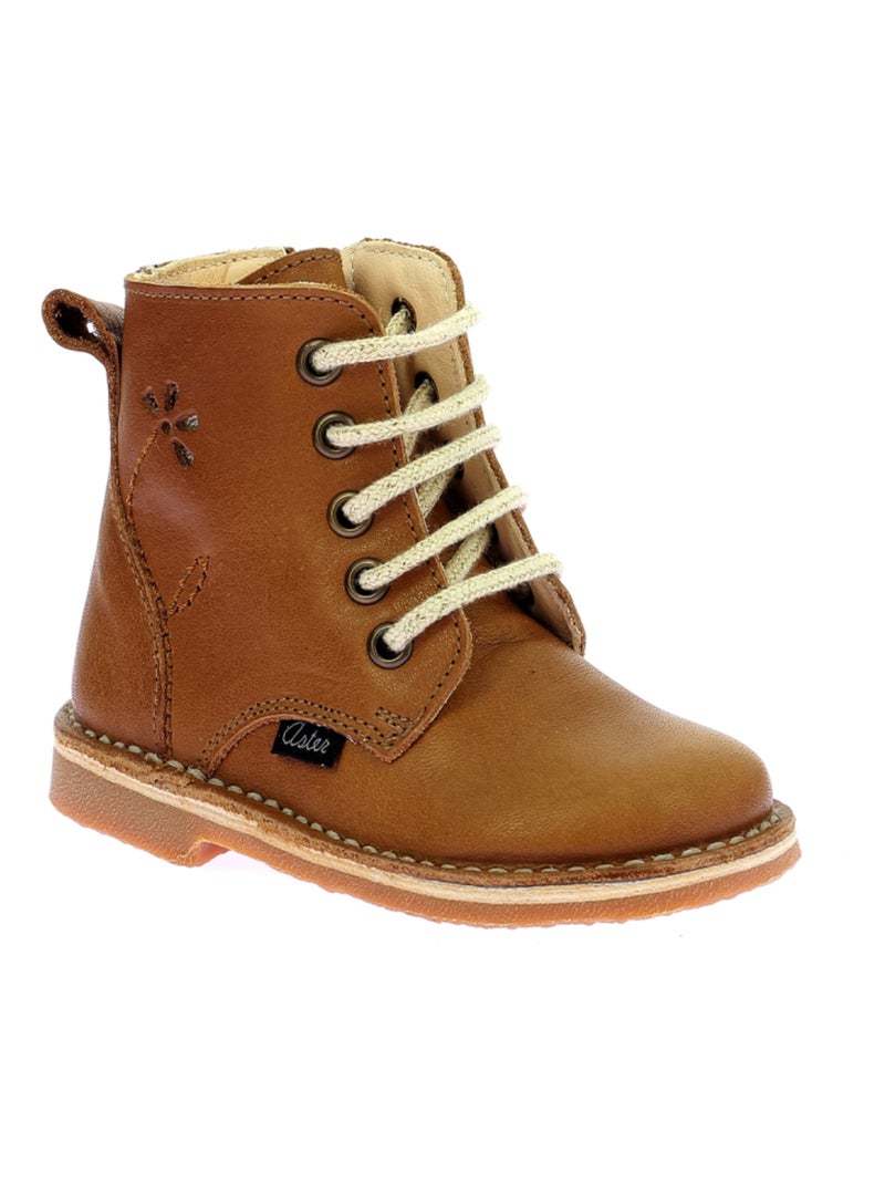 Bottillons Cuir Abotine Aster Camel - Kiabi