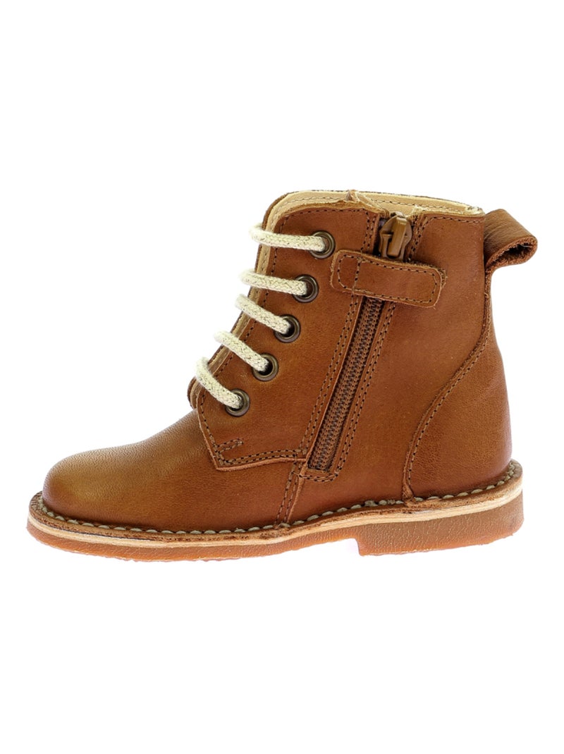 Bottillons Cuir Abotine Aster Camel - Kiabi