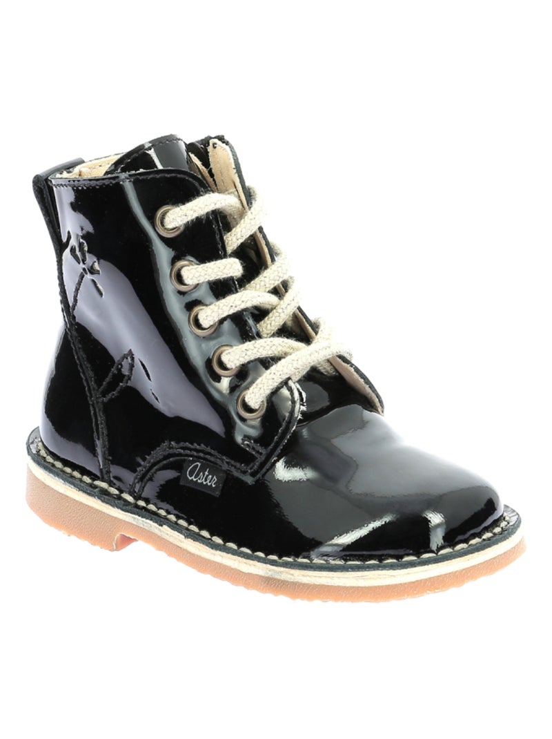 Bottillons Cuir Abotine Aster Noir - Kiabi