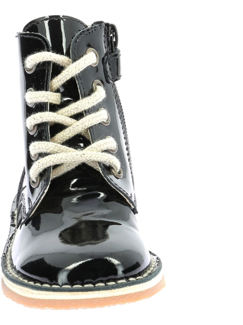 Bottillons Cuir Abotine Aster Noir - Kiabi