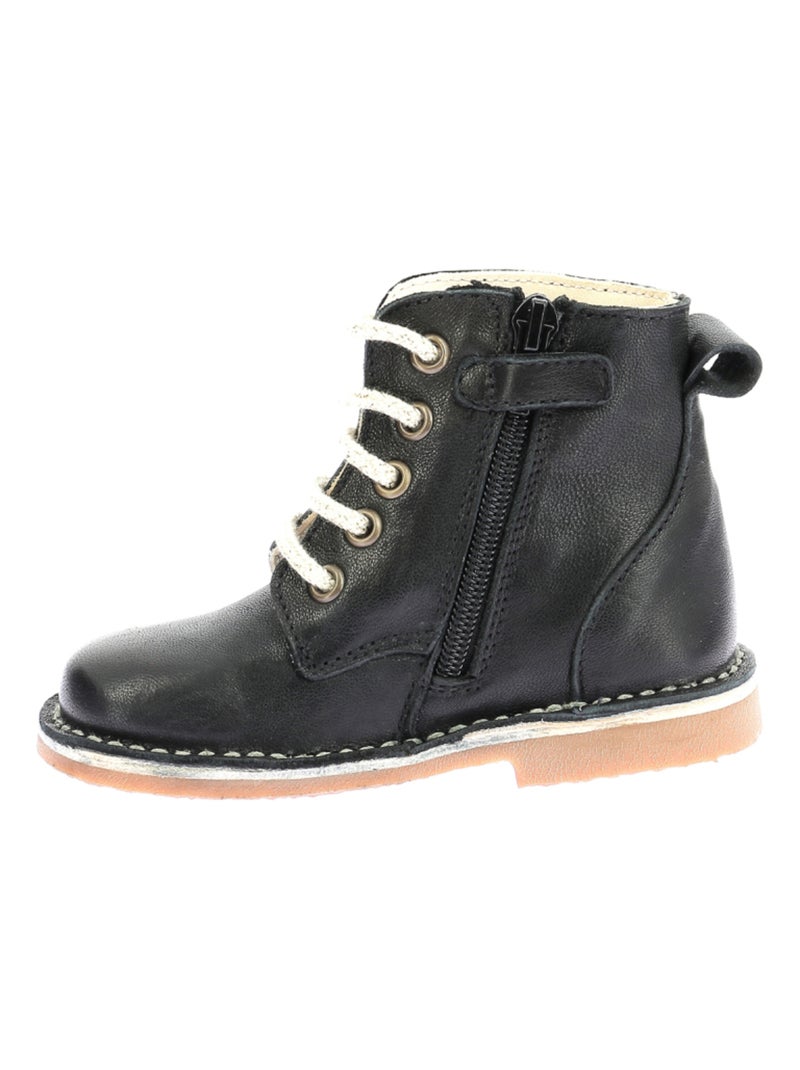 Bottillons Cuir Abotine Aster Noir - Kiabi