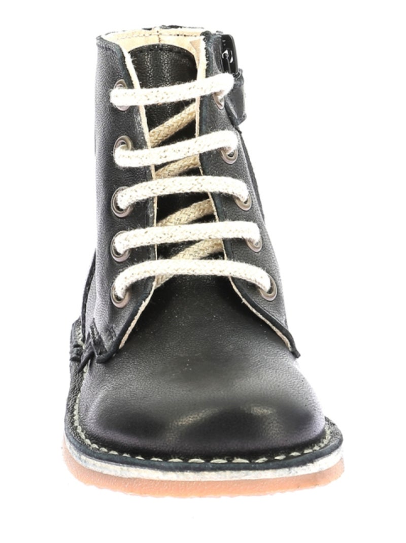 Bottillons Cuir Abotine Aster Noir - Kiabi